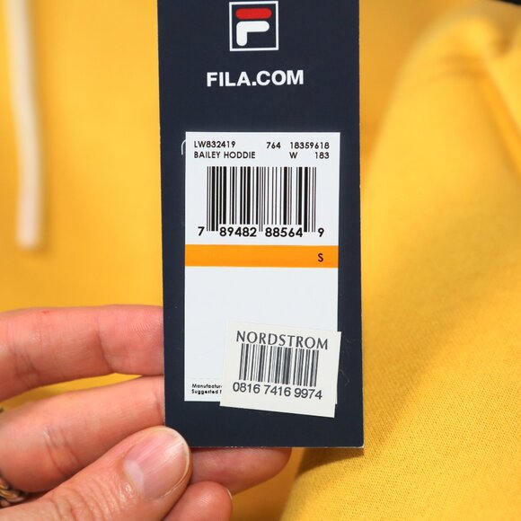 FILA - Yellow Bailey Hoodie Cropped Hooded Sweatshirt - Women's Small NEW NWT 🔥 - Picture 8 of 9